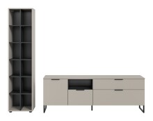 Wohnwand >Noida< in kaschmir - 245x192x41cm (BxHxT)