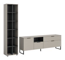 Wohnwand >Noida< in kaschmir - 245x192x41cm (BxHxT)