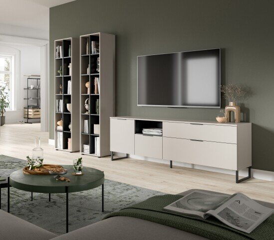 Wohnwand >Noida< in kaschmir - 305x192x41cm (BxHxT)