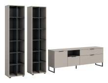 Wohnwand >Noida< in kaschmir - 305x192x41cm (BxHxT)