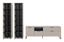 Wohnwand >Noida< in kaschmir - 305x192x41cm (BxHxT)