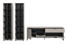 Wohnwand >Noida< in kaschmir - 305x192x41cm (BxHxT)