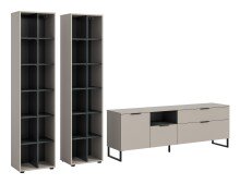 Wohnwand >Noida< in kaschmir - 305x192x41cm (BxHxT)