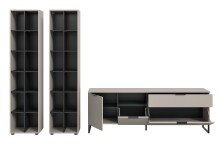 Wohnwand >Noida< in kaschmir - 305x192x41cm (BxHxT)