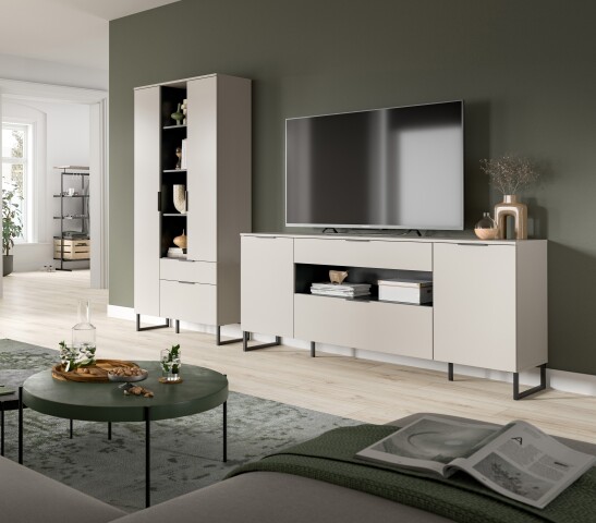 Wohnwand >Noida< in kaschmir - 240x192x41cm (BxHxT)