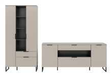 Wohnwand >Noida< in kaschmir - 240x192x41cm (BxHxT)