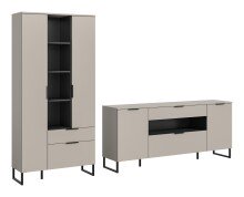 Wohnwand >Noida< in kaschmir - 240x192x41cm (BxHxT)