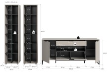 Wohnwand >Noida< in kaschmir - 305x192x41cm (BxHxT)