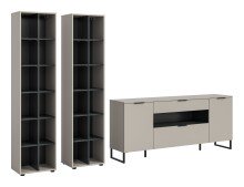 Wohnwand >Noida< in kaschmir - 305x192x41cm (BxHxT)