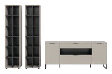 Wohnwand >Noida< in kaschmir - 305x192x41cm (BxHxT)