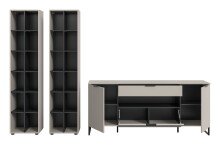 Wohnwand >Noida< in kaschmir - 305x192x41cm (BxHxT)