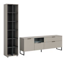 Wohnzimmer-Set >Noida< in kaschmir - 245x192x41cm (BxHxT)
