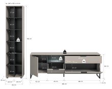 Wohnzimmer-Set >Noida< in kaschmir - 245x192x41cm (BxHxT)