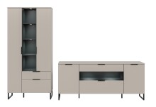 Wohnzimmer-Set >Noida< in kaschmir - 290x192x41cm (BxHxT)