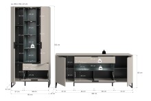 Wohnzimmer-Set >Noida< in kaschmir - 290x192x41cm (BxHxT)