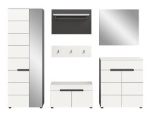 Garderoben-Set >Canu< in Basalt Grau / Weiß - 255x190x37cm (BxHxT)