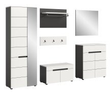 Garderoben-Set >Canu< in Basalt Grau / Weiß - 255x190x37cm (BxHxT)