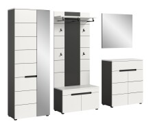 Garderoben-Set >Canu< in Basalt Grau / Weiß - 255x190x37cm (BxHxT)
