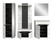 Garderoben-Set >Canu< in Basalt Grau / Weiß - 255x190x37cm (BxHxT)
