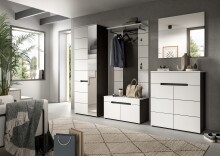 Garderoben-Set >Canu< in Basalt Grau / Weiß - 255x190x37cm (BxHxT)