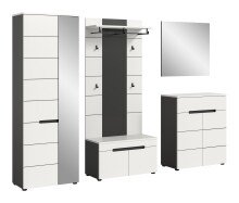 Garderoben-Set >Canu< in Basalt Grau / Weiß -...