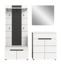 Garderoben-Set >Canu< in Basalt Grau / Weiß - 175x190x37cm (BxHxT)