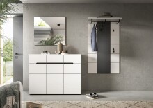 Garderoben-Set >Canu< in Basalt Grau / Weiß -...