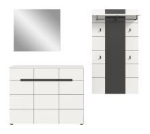 Garderoben-Set >Canu< in Basalt Grau / Weiß - 215x190x37cm (BxHxT)