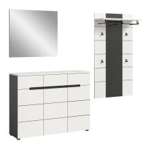Garderoben-Set >Canu< in Basalt Grau / Weiß - 215x190x37cm (BxHxT)