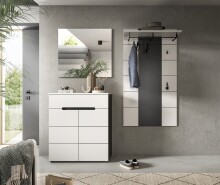 Garderoben-Set >Canu< in Basalt Grau / Weiß -...