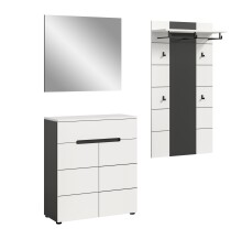 Garderoben-Set >Canu< in Basalt Grau / Weiß - 175x190x37cm (BxHxT)
