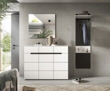 Garderoben-Set >Canu< in Basalt Grau / Weiß -...