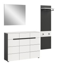 Garderoben-Set >Canu< in Basalt Grau / Weiß - 180x190x37cm (BxHxT)