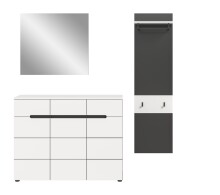 Garderoben-Set >Canu< in Basalt Grau / Weiß - 180x190x37cm (BxHxT)