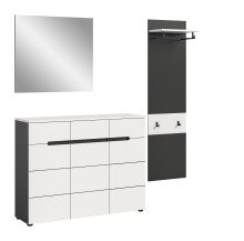 Garderoben-Set >Canu< in Basalt Grau / Weiß -...