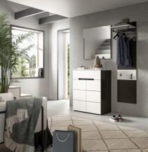 Garderoben-Set >Canu< in Basalt Grau / Weiß - 140x190x37cm (BxHxT)