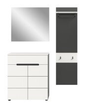 Garderoben-Set >Canu< in Basalt Grau / Weiß - 140x190x37cm (BxHxT)