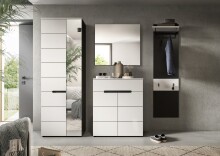 Garderoben-Set >Canu< in Basalt Grau / Weiß -...