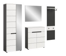 Garderoben-Set >Canu< in Basalt Grau / Weiß -...