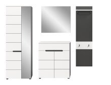 Garderoben-Set >Canu< in Basalt Grau / Weiß - 220x190x37cm (BxHxT)