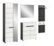 Garderoben-Set >Canu< in Basalt Grau / Weiß - 220x190x37cm (BxHxT)