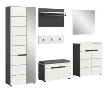 Garderoben-Set >Canu< in Basalt Grau / Weiß - 255x190x37cm (BxHxT)