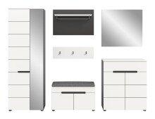 Garderoben-Set >Canu< in Basalt Grau / Weiß - 255x190x37cm (BxHxT)