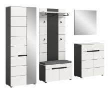 Garderoben-Set >Canu< in Basalt Grau / Weiß - 255x190x37cm (BxHxT)