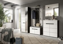 Garderoben-Set >Canu< in Basalt Grau / Weiß - 255x190x37cm (BxHxT)