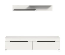 Lowboard >Canu< in Basalt Grau / Weiß - 170x38x33cm (BxHxT)