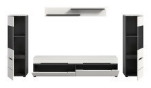 Wohnwand >Canu< in Basalt Grau / Weiß - 272x141x33cm (BxHxT)