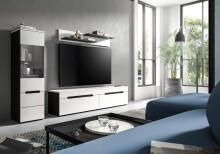 Wohnzimmer-Set >Canu< in Basalt Grau / Weiß -...
