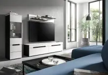 Wohnzimmer-Set >Canu< in Basalt Grau / Weiß -...
