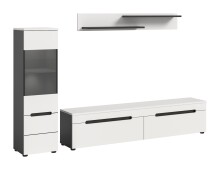 Wohnzimmer-Set >Canu< in Basalt Grau / Weiß -...